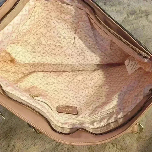 Vera Neumann leather tote purse, camel color - Picture 7 of 13